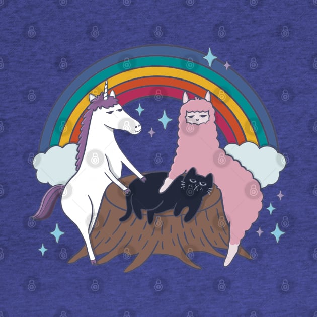 Popular Animals - Unicorn, Llama & Cat (Illustration) by awesomesaucebysandy